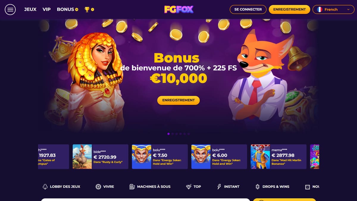 FgFox casino | Bonus de 700% jusqu'à 10 000€ + 225FS